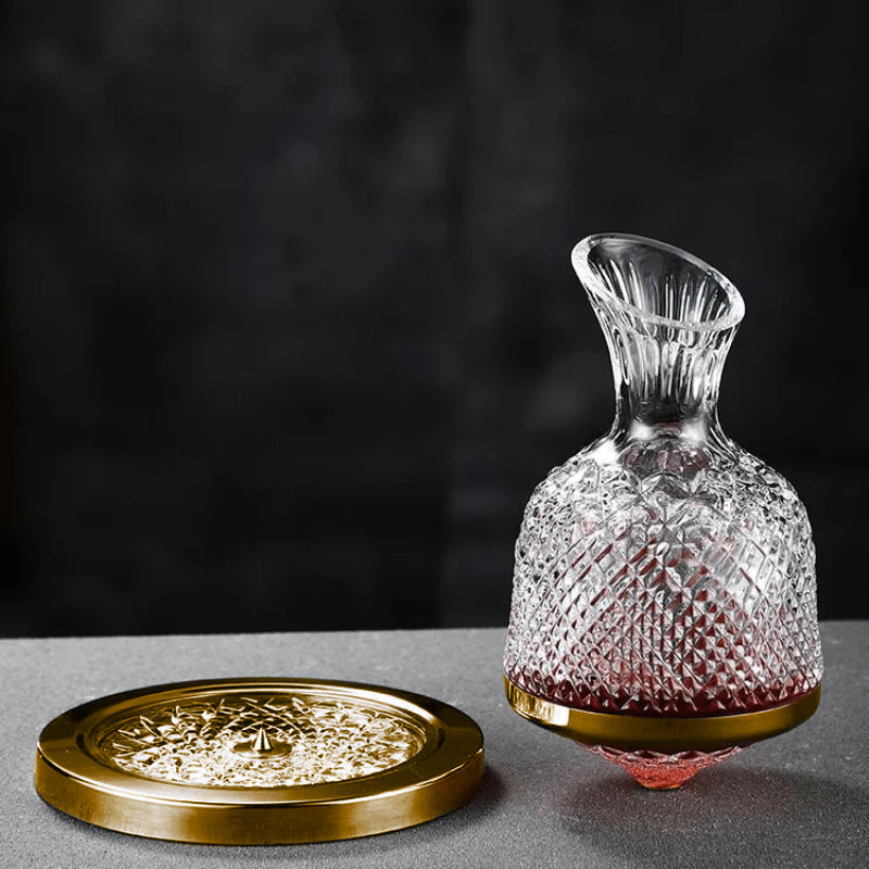 Rotating Crystal Wine Decanter