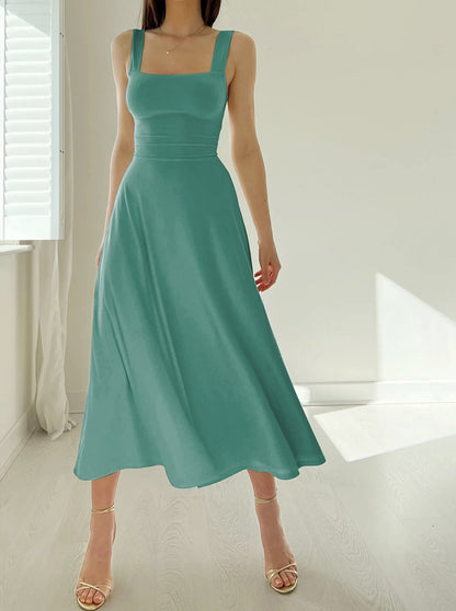 New Women's Thick Sr\traps Midi Dress