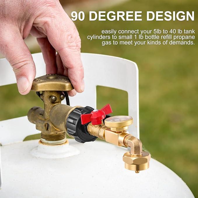 ✨This Week's Special Price $14.99💥 Top-Rated Propane Refill Elbow Adapter with Tank Gauge