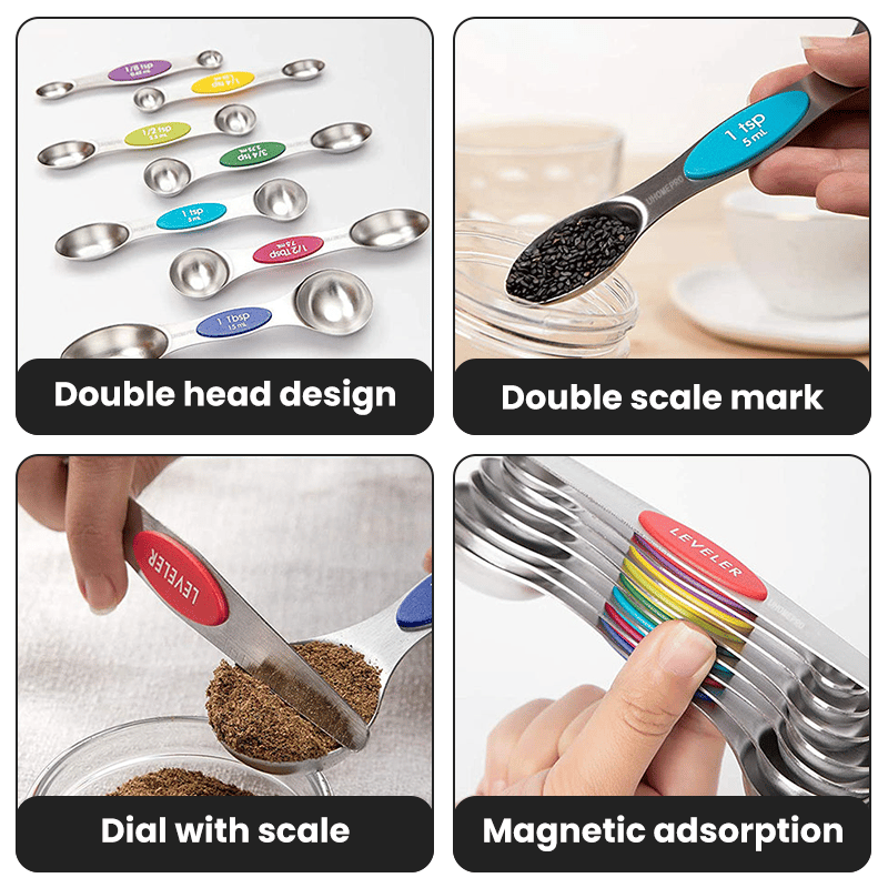 Stainless Steel Magnetic Measuring Spoons Set