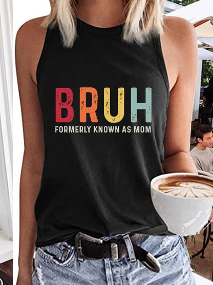 Women's Mother's Day Bruh Formerly Known As Mom Printed Tank Top