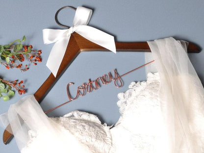 Personalized Wedding Hanger for Wedding Dress with Bride Name