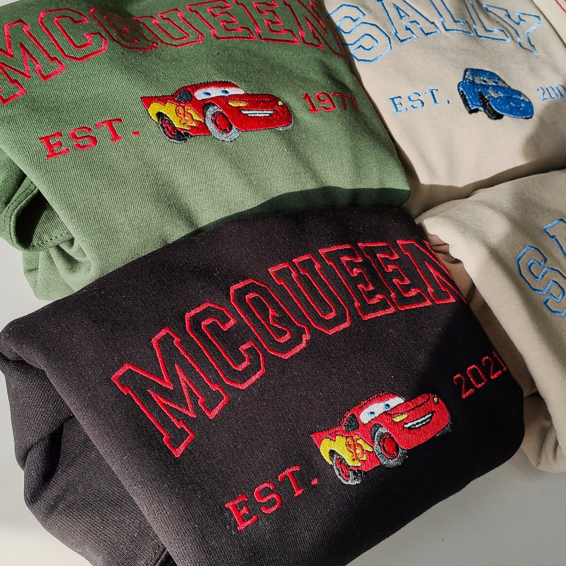 Cars Mcqueen and Sally Embroidered T-Shirt/Sweatshirt/Hoodie