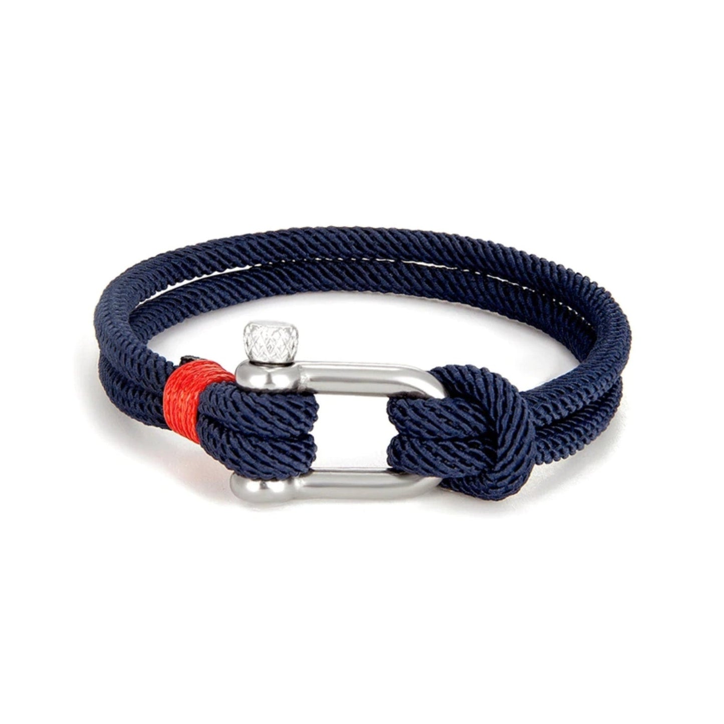 Personalised Men's Nautical Double Strand Rope Bracelet With Bolt Clasp