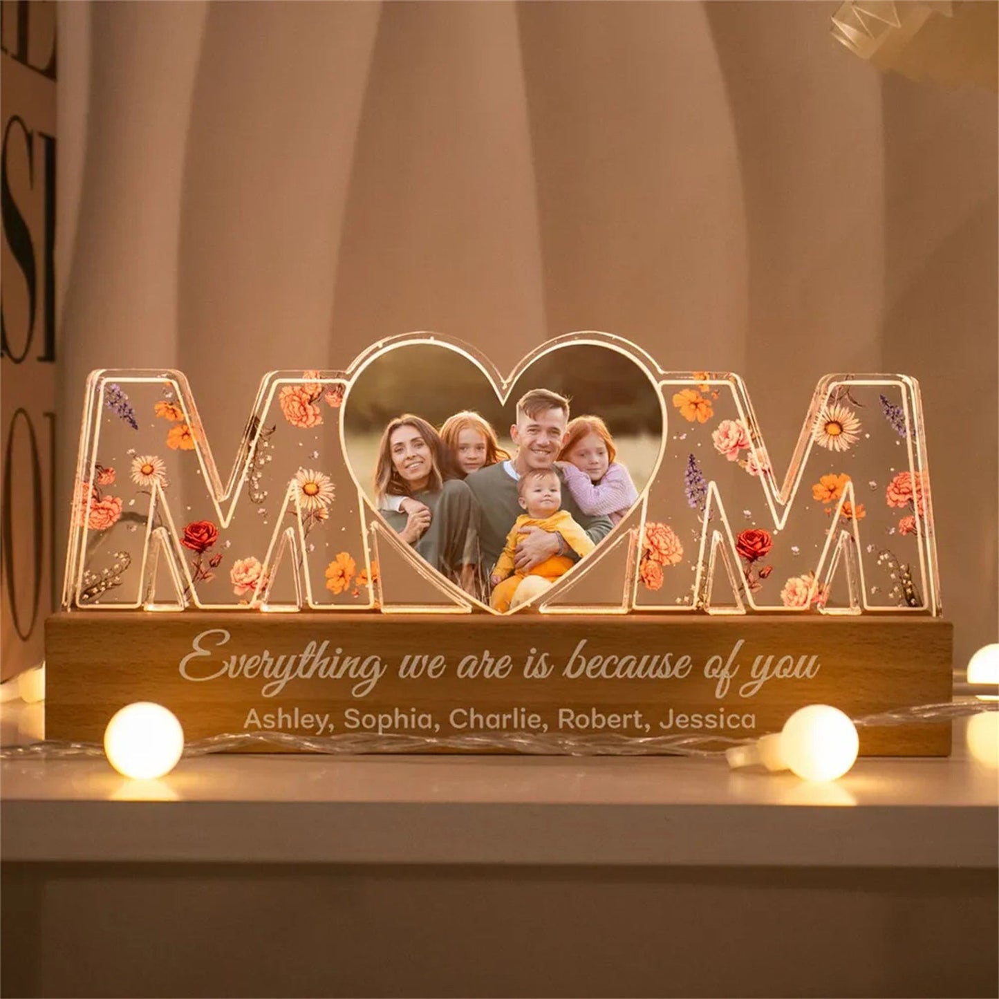 Personalized Letter Lamp Custom Photo Mother's Day Gift