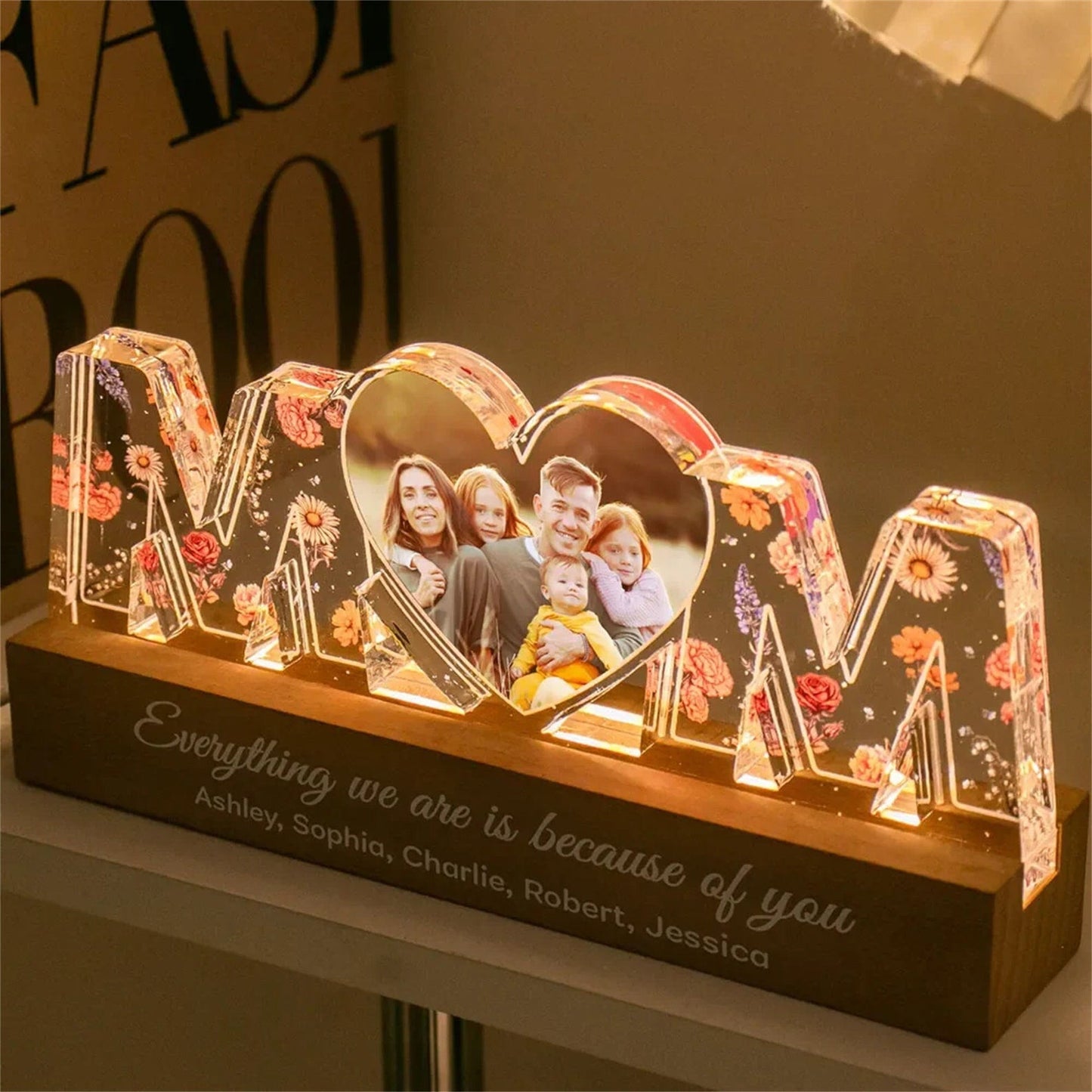 Personalized Letter Lamp Custom Photo Mother's Day Gift