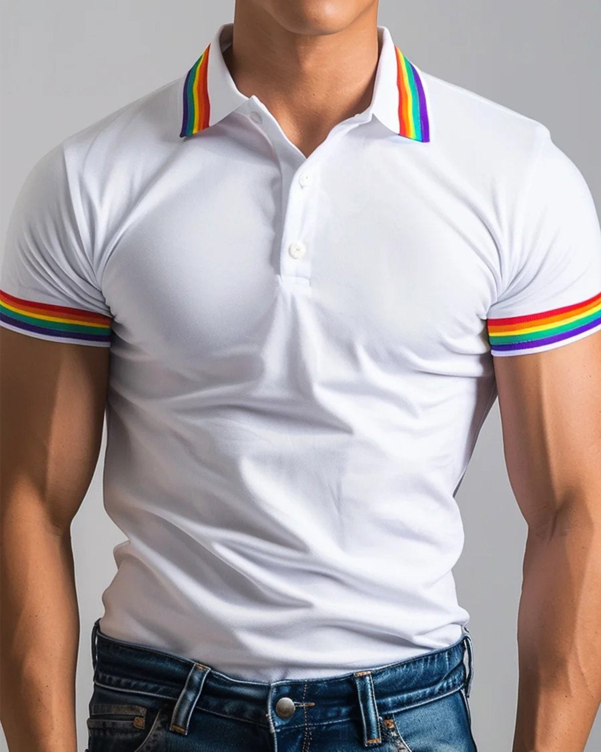 Men's Polo Shirt With Contrasting-coloured Edges