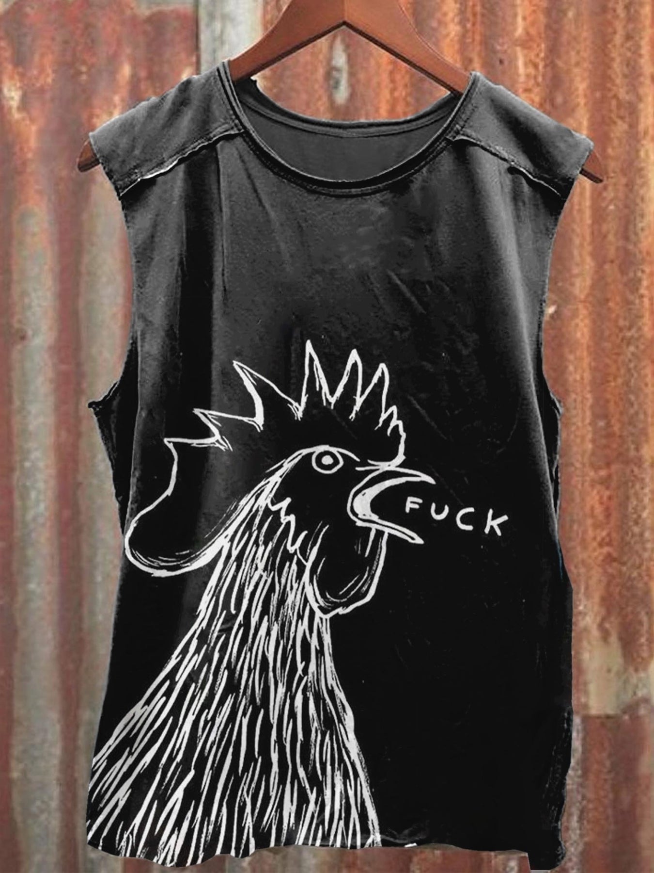 Unisex Bad Chicken Print T-Shirt