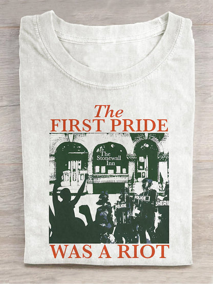 Women's LGBT The First Pride Was A Riot Queer Casual Print T-Shirt