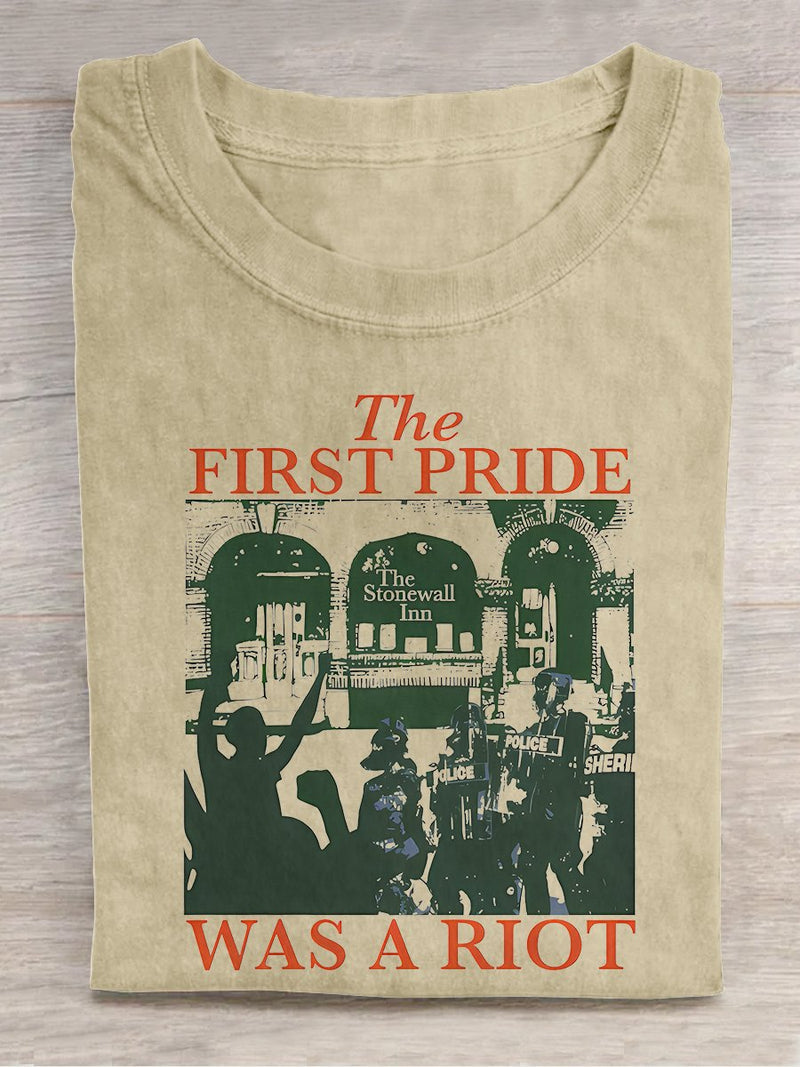 Women's LGBT The First Pride Was A Riot Queer Casual Print T-Shirt