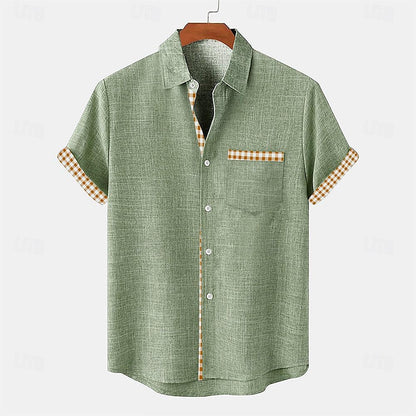 Men's Plaid Linen Shirt