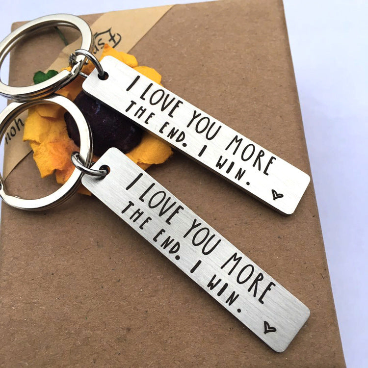 "I Love You More The End I Win"Funny Birthday Keychain - A personalised gift for him/her