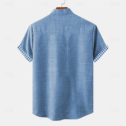 Men's Plaid Linen Shirt