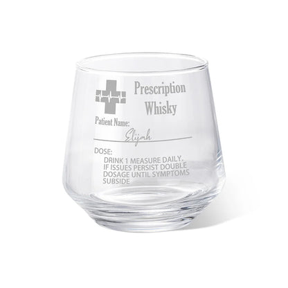 Personalized Funny Prescription Whisky Glasses and Slate Coaster with Laser Engraved Name